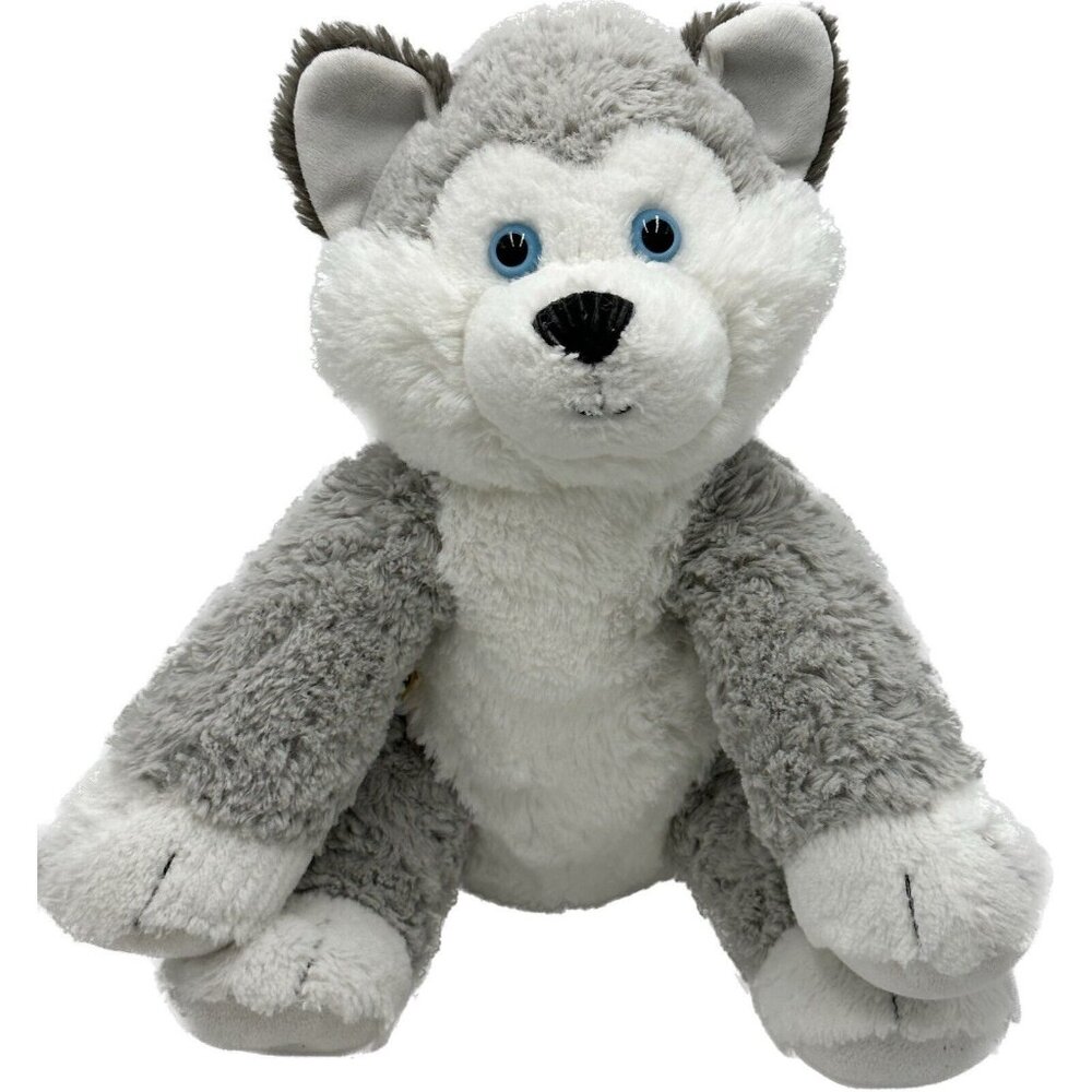 Build-A-Bear Husky Malamute Eskimo Puppy Dog Plush Blue Eye Retired Soft BAB 13"
